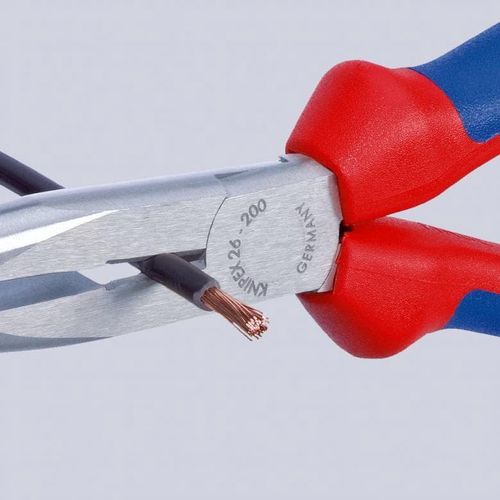 KNIPEX 26 12 200 Snipe sānu griešanas knaibles (Stārķknābja knaibles) ar daudzkomponentu rokturiem, melni atramentēti 200 mm KNIP/2612200