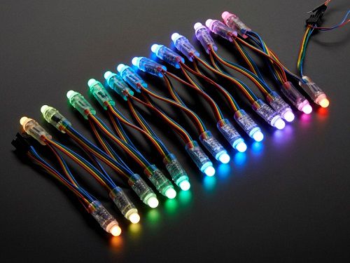 LED diode hermētiska 5Vdc 12mm, RGB digitāla WS2811S LED-PIX-12RGBH