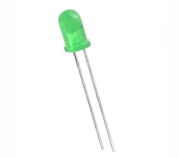 Gaismas diode Ø5mm zaļa matēta 80mcd 45° EL333VGD