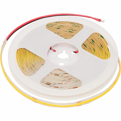 LED sloksne, 24Vdc, 3W/m, COB 480LED/m, 300lm, silti balta 3000K, IP20, 180°. COB-WW480-03-24