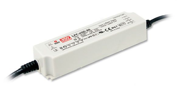 Impulsu barošanas bloks LED ar dimming funkciju 12V PFC 3.34A IP67  MEAN WELL LPF-40D-12