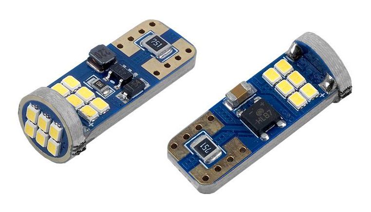 LED Spuldzes CANBUS 18SMD, T10, W5W, 12V/24V, 2gab, AMIO LX01292 5903293012925