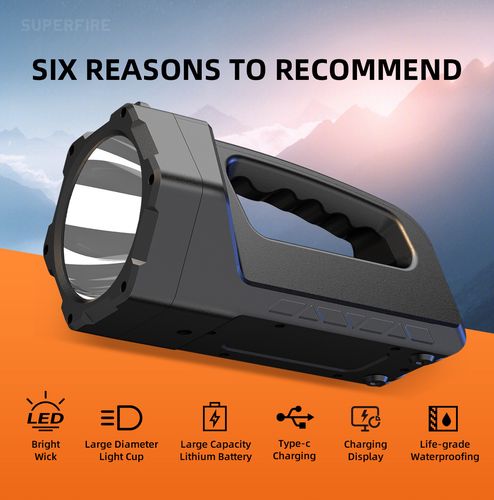 Lukturītis ar rokturi M17, 5W 230lm, 2400mAh, līdz 350m SUPERFIRE-M17 6974760350603