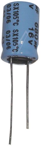 Zemas pretestības kondensators 680uF 16V 105° 10x15mm RoHS M680/16V