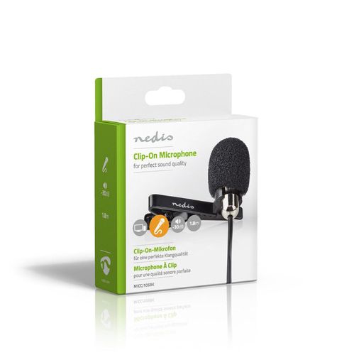 Mikrofons ar 3,5 mm savienojumu un 1,8 m garu stiprinājumu MICCJ105BK 5412810323708