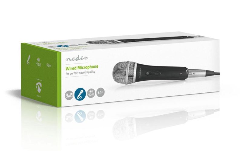 Kardioīdais dinamiskais mikrofons 6,35 mm, 5 m MPWD50BK 5412810283880