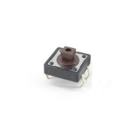 Slēdzis lodējams platē  3mm 12x12mm melns/sarkans M/TACTSW-030B/R