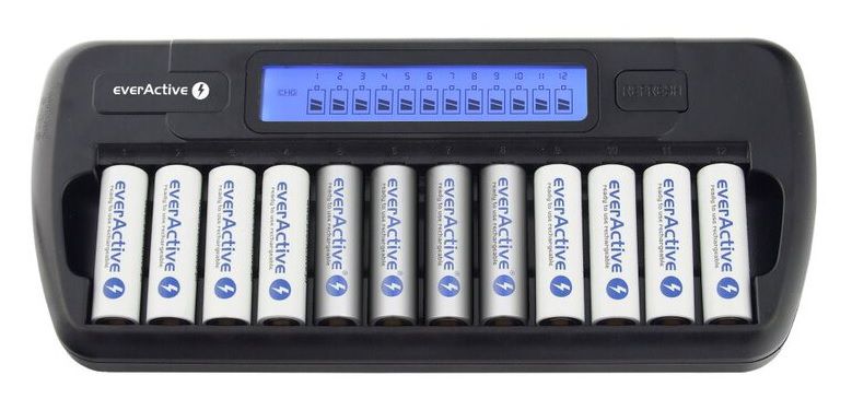Automātiskais lādētājs 1-12AAA, AA NiCd, NiMH EverActive NC-1200 5902020523833