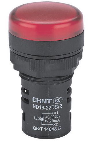 Signāllukturis 22D 230V AC LED, sarkans, CHINT ND1622DS4230VR 6940092495312