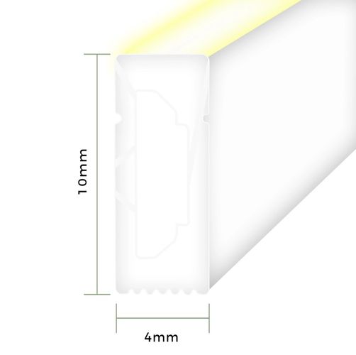 LED lente NEON FLEX 12Vdc, 9.6W/m, 144LED/m, neitrāli balta, 4x10mm, 5m spole, IP68 NF-9W12V-4X10NW 4772081004630