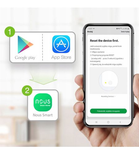 SMARTis Wi-Fi Pagarinātājs A5, 3450W, TUYA / Smart Life, NOUS NOUS-A5 5907772033487