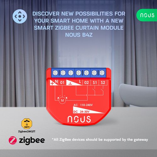 Nous B4Z ZigBee viedo aizkaru modulis NOUS-B4Z