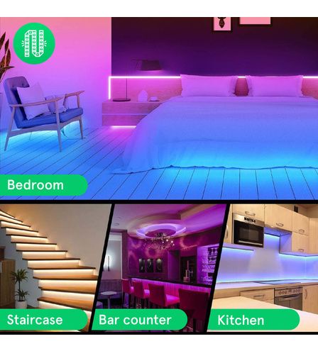 LED lentes komplekts ar Wi-Fi kontrolieri un barošanas bloku, RGB, 5m, 24W, TUYA / Smart Life, NOUS NOUS-F1 5907772033739