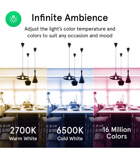 Spuldze LED E27, 230V, 9W, 810lm, 2700K - 6500K, RGB, SMART Wi-Fi, vadāms caur aplikāciju, TUYA / Smart Life, P3, NOUS NOUS-P3 5907772033142