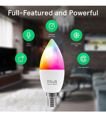 NOUS P4 Smart WIFI Bulb RGB E14, TUYA / Smart Life NOUS-P4 5907772033173