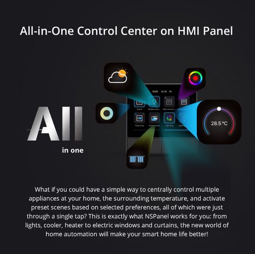 Viedās mājas kontrolieris priekš SONOFF ekosistēmas, ar LCD ekrānu un temperatūras sensoru\ SONOFF-NS-PANEL 6920075776393