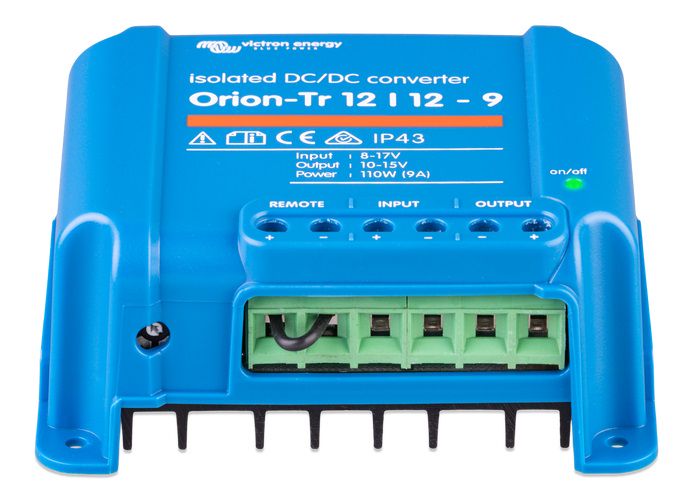 Sprieguma pārveidotājs DC/DC 12V:12V 9A 110W Orion-Tr, izolēts, IP43, Victron energy ORI121210110R 8719076016878