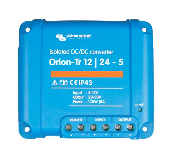 Sprieguma pārveidotājs DC/DC 12V:24V 5A 120W Orion-Tr,  izolēts, IP43, Victron energy ORI122410110 8719076016724