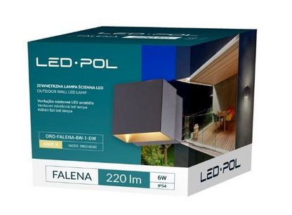 Āra sienas gaismeklis FALENA-1, 6W, 220lm, 4000K, IP54, tumši pelēks, ORO ORO10042 5902533197187