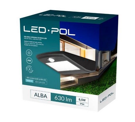 Saules LED prožektors ar kustības sensoru, 6W, 730Lm, IP54, 4 režīmi, akumulators 4500mAh ORO10049 5902533197255