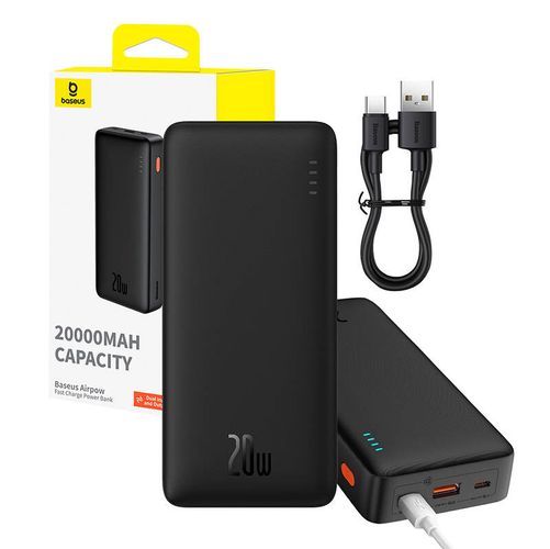 LiPo Powerbank 20000mAh 20W USB + USB-C Airpow black BASEUS P10022804113-00 6932172648718