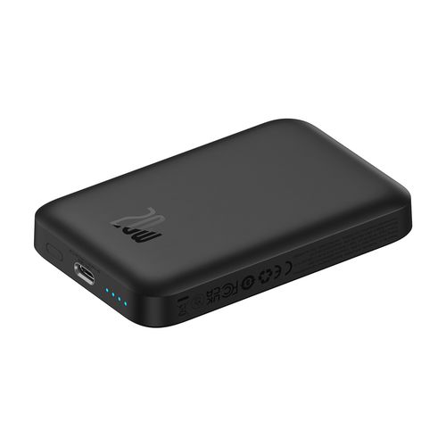 LiPo Powerbank 6000mAh 20W bezvadu uzlāde 15W USB-C Magsafe saderīgs Mini Air melns BASEUS P10059002113-00 6932172641436
