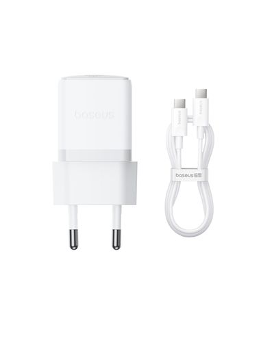 Sienas ātrais lādētājs Palm 30W USB-C QC3.0 PD3.0 ar USB-C kabeli 1 m, balts P10111605213-01 6932172677404