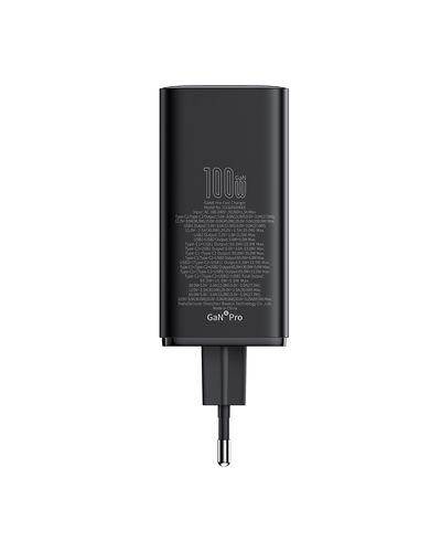 Sienas ātrais lādētājs GaN6 Pro 100W 2xUSB-A + 2xUSB-C QC PD ar USB-C kabeli 1 m, melns P10162705112-00 6932172644505