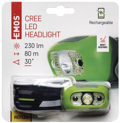CREE LED Lādējams galvas lukturis, 230 lm, Li-Pol 1200 mAh P3534 8592920049990