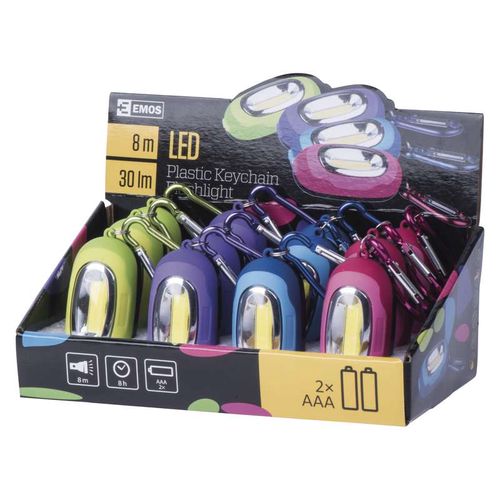 Lukturītis LED, ar karabīni, COB, 30lm, ar migošanas funkciju, 2xAAA, EMOS P3887 8592920028858; 8592920028865