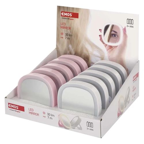 Kabatas kosmētikas spogulītis ar LED gaismu, 10 gab., vitrīna P4718 8592920137949; 8592920137956