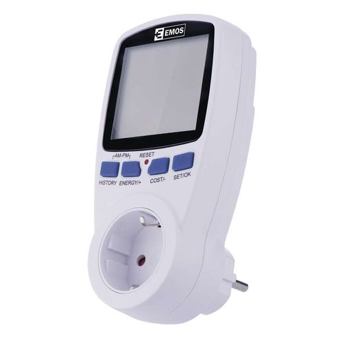 Enerģijas skaitītājs, Power metter, Wattmeter, 230Vac, 16A, EMOS P5822 8592920113233
