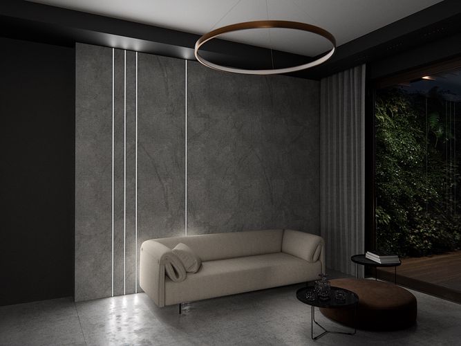 PMMA melns pārsegs profiliem LUMINES A B C D Y MONO, V2, 2,02m PROF-BASICv2-BLACK2