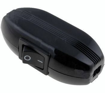 Slēdzis vadam SPST ON-OFF, fiksējošs, 2kont. 6A/250VAC,  melns RoHS R13-914A