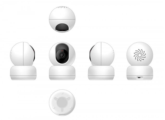 Iekštelpu Full HD viedā PTZ 360° kamera, 1080P, 5V DC, divvirzienu audio, balta, WOOX R4040 6901234567892; 8435350741617; 8435606833516