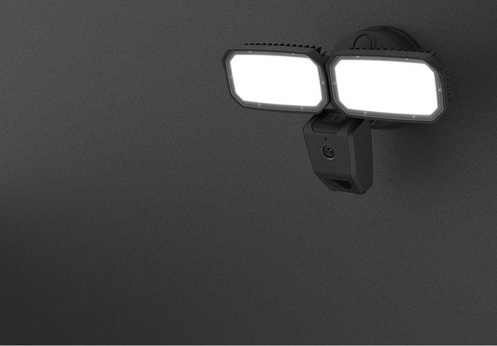 Viedais āra prožektors / Kamera  25W, 1080P, 230V maiņstrāva, divvirzienu audio, PIR noteikšana, sirēna, SD 128Gb, melns, WOOX R4076 8435606711777