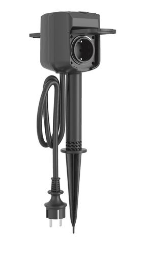 Viedā divvirzienu āra ligzda Wi-Fi, 3680W, melna, WOOX R6079 8435606710138