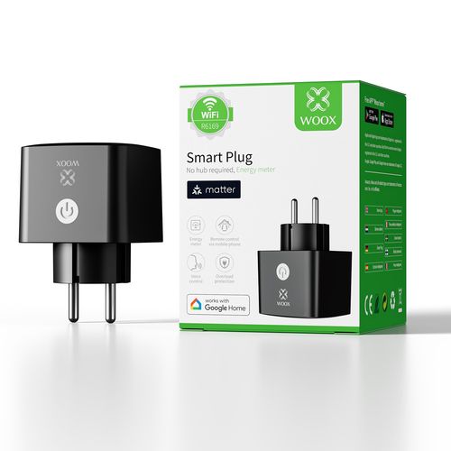 Viedā WiFi rozete, 16A, ar enerģijas skaitītāju, MATTER, TUYA / Smart Life, WOOX R6169 8435606737807