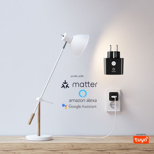 Viedā WiFi rozete, 16A, ar enerģijas skaitītāju, MATTER, TUYA / Smart Life, WOOX R6169 8435606737807