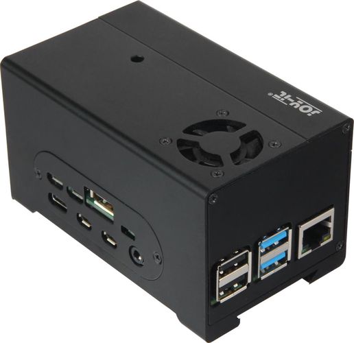 Korpuss mini datoram Raspberry Pi 3/4, alumīnija, uz DIN sliedes, lietošanai ar STROMPI3 JOY-IT RB-StromPI3-Case 4250236820347