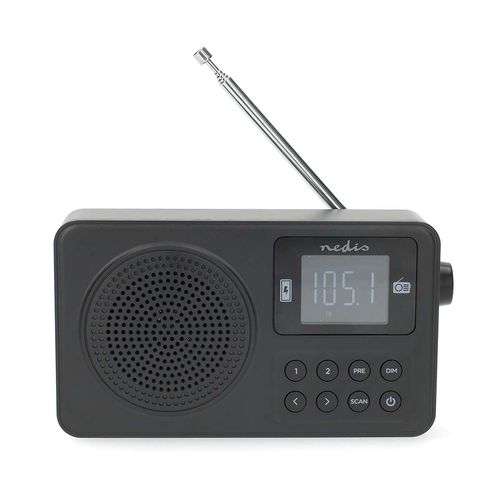 FM Radio | Portable Design | FM | Accu Powered / USB Powered | Digital | 2 W | Screen size: 1.77 " | Black White Screen | Bluetooth® | Headphone output | Alarm clock | Black RDFM2225BK 5412810471430