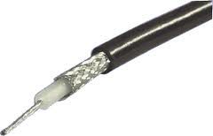 Koaksiālais kabelis RG58U vara 50 Om, melns KHR/RG58V