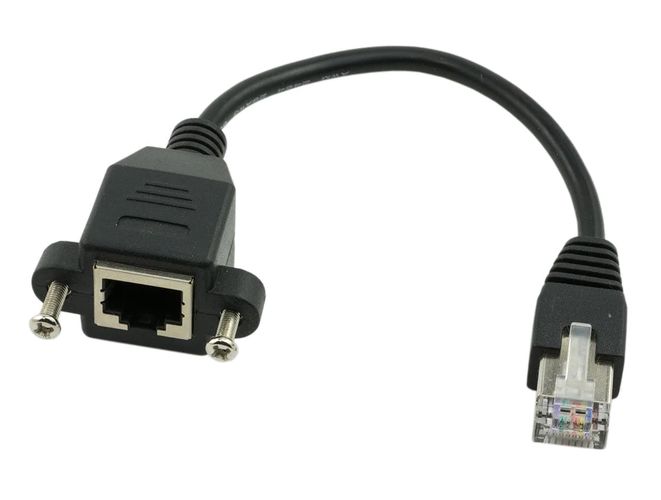 CAT6a RJ45 kontaktdakša - RJ45 paneļa skoket 500mm RJ45M-RJ45F/500mm