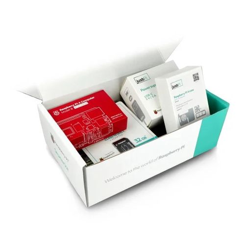 Raspberry Pi 4B 4GB sākuma komplekts ar barošanas bloku, korpusu un 32GB atmiņas karti ar NOOBS OS RPI-15064 5903351242561