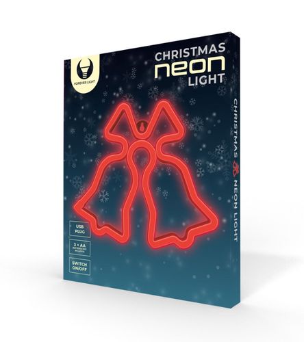 Neona LED ZIEMASSVĒTKU Zvani sarkani FLNE17 Forever Light RTV100257 5907457702271