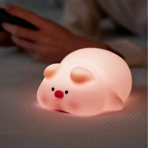 LED nakts lampa SLEEPY PIG FNL-09, uzlādējama USB C, 1200mAh, mūžīgā gaisma RTV100563 5907457737990