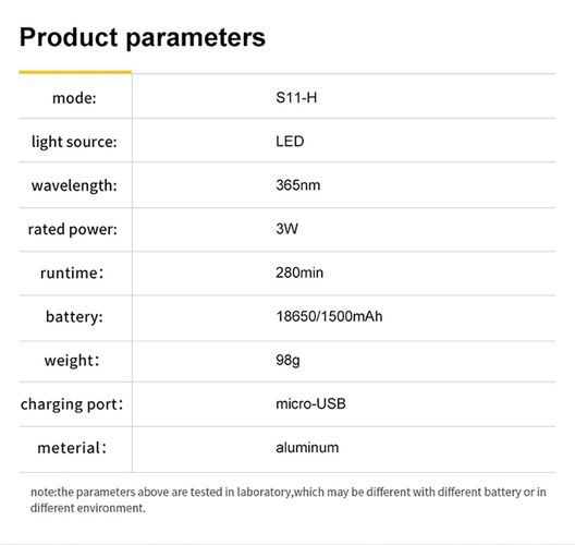 UV lukturītis S11-H, 365NM, USB, Supfire S11-H 6956362911550