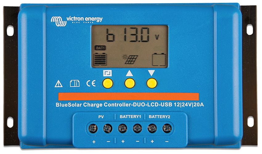 Įkrovimo valdiklis saulės moduliams BlueSolar PWM 12/24V 30A su LCD ir laikmačiu SCC010030050 8719076046226