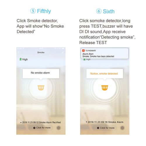 Dūmu sensors Wi-Fi, TUYA, ar sirēnu 85 dB, balts, 2x AAA SD01 6976037361190; 6976037363125