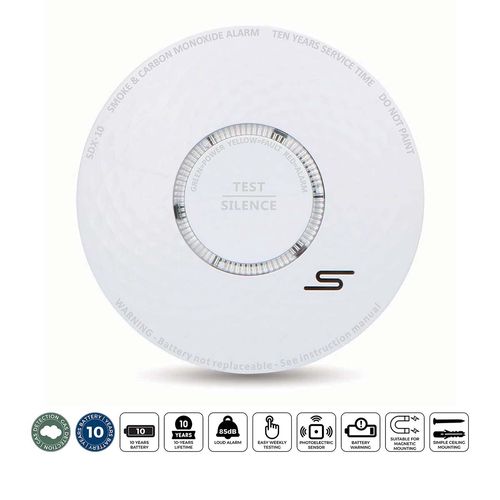 Smoke and carbon monoxide alarm pack White SDX10 8711902090366